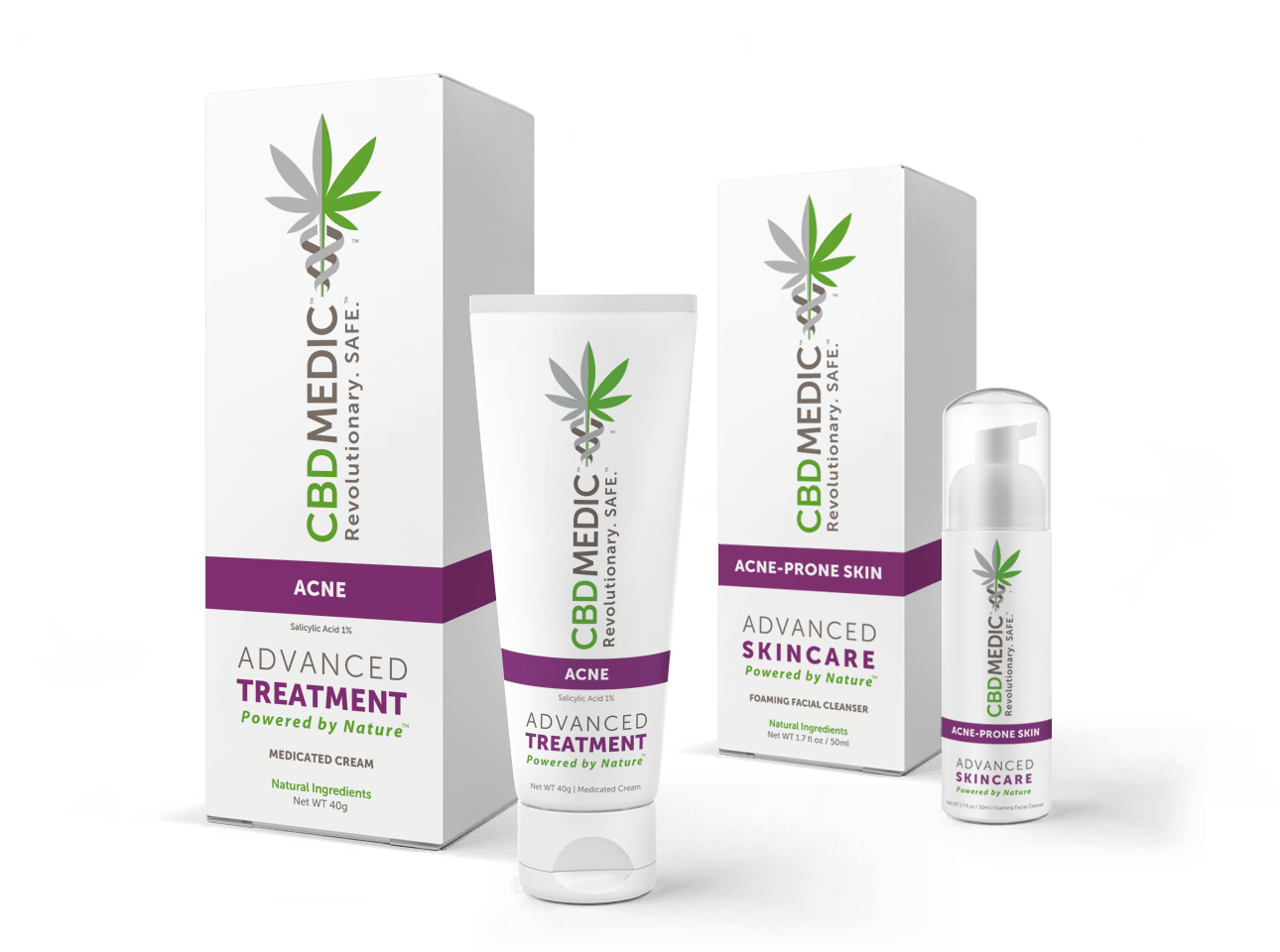 Acne family of CBD Medic products